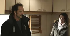 Thierry with his wife (Karine de Mirbeck): "He tries to climb up in his kitchen and wash the cabinets, everything."